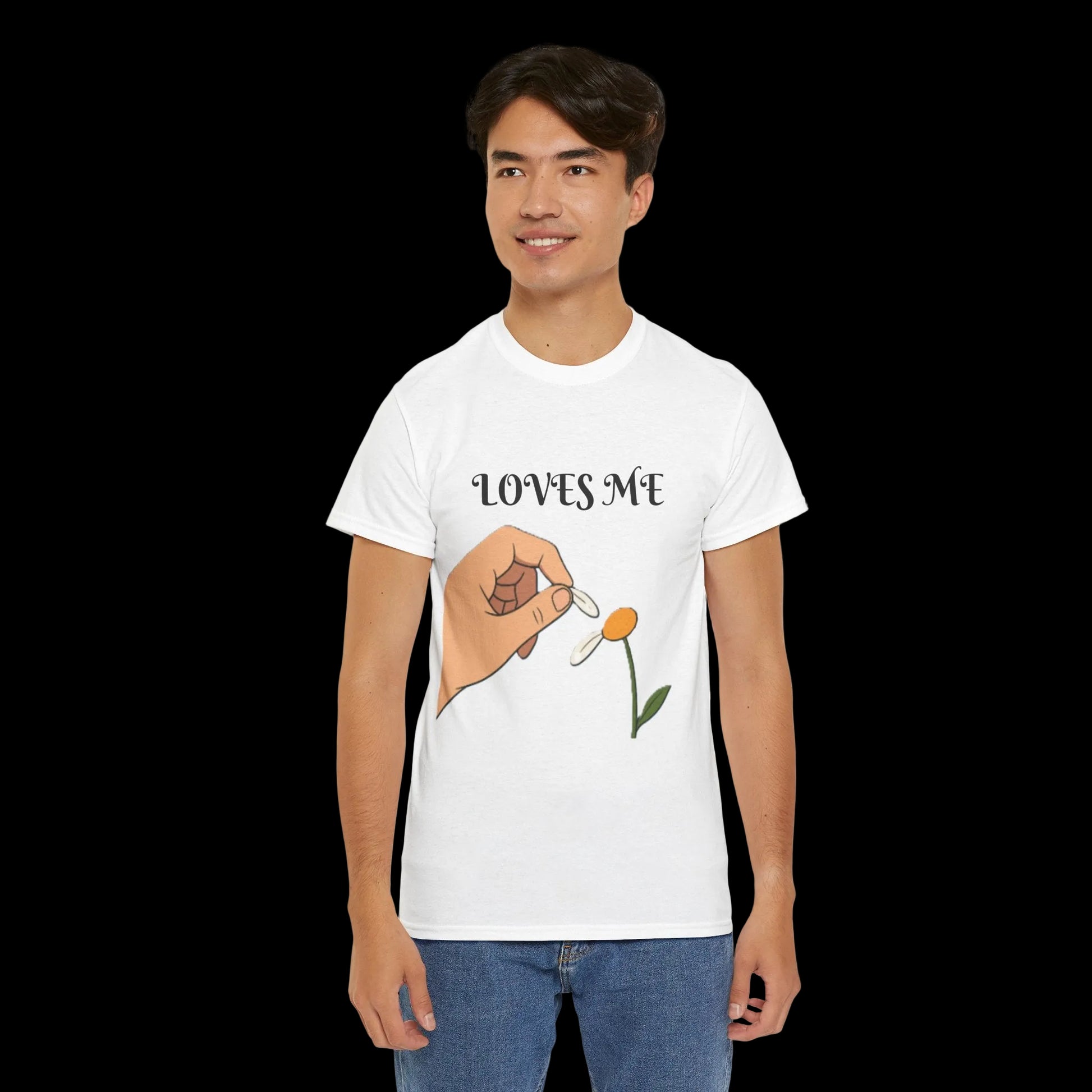Loves Me/Loves Me Not Tee — Daisy Petal Picking Graphic T-Shirt